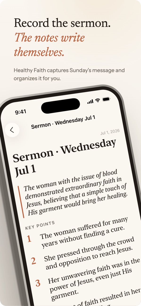 Healthy Faith sermon notes