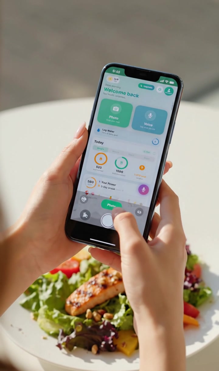 Photographing a healthy meal with a phone